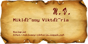 Miklóssy Viktória névjegykártya